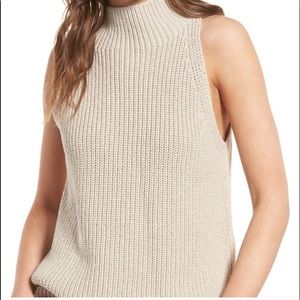 MADEWELL Sweater Sleeveless Mock Neck Loose Knit